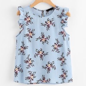 Floral + Ruffle Tank